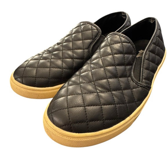 Steve Madden Shoes - Steve Madden Quilted Black Slip-On Sneakers size 9
